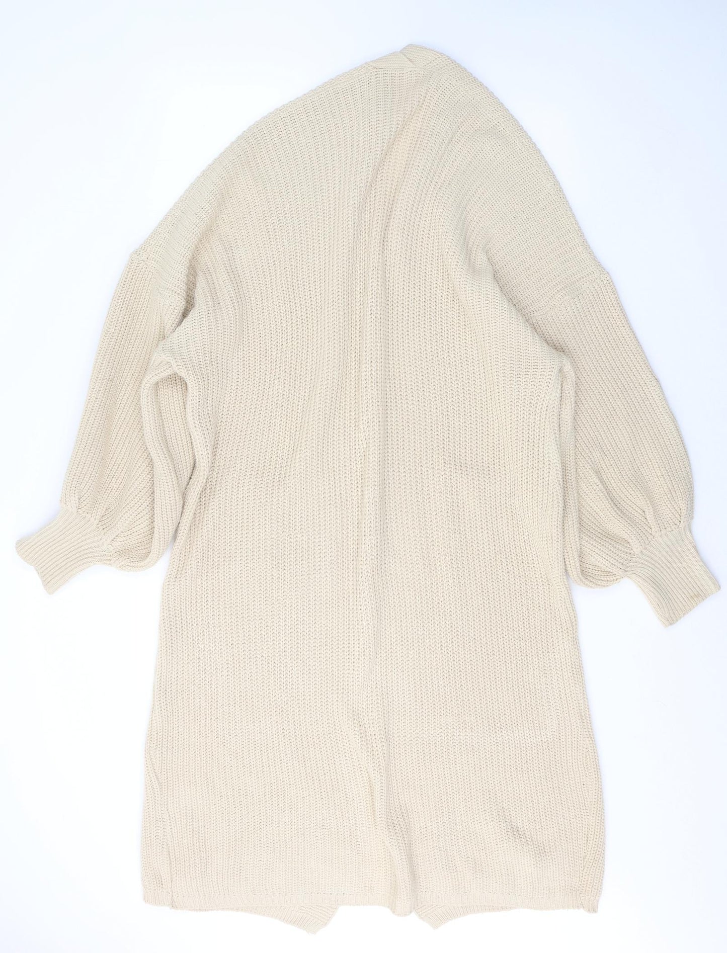 Preworn Womens Beige V-Neck  Acrylic Cardigan Jumper Size L