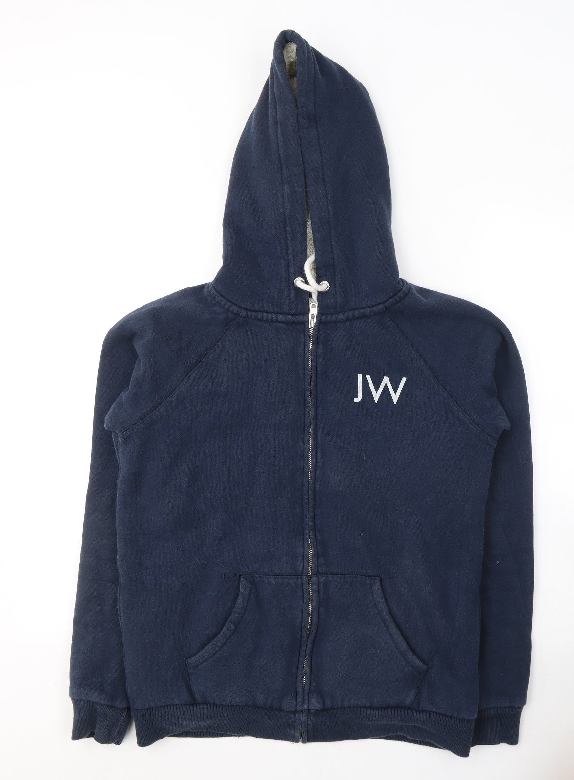 Jack Wills Womens Blue  Cotton Full Zip Hoodie Size 12  Zip