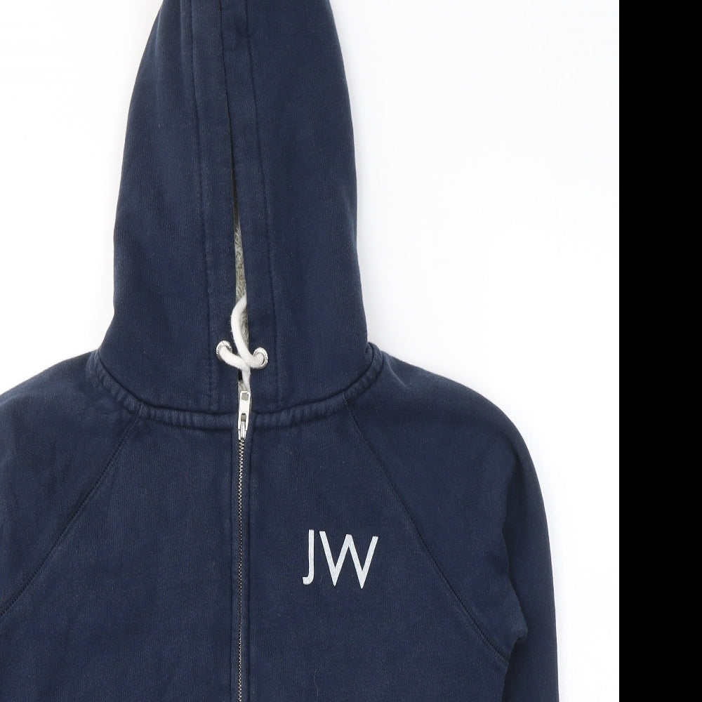 Jack Wills Womens Blue  Cotton Full Zip Hoodie Size 12  Zip