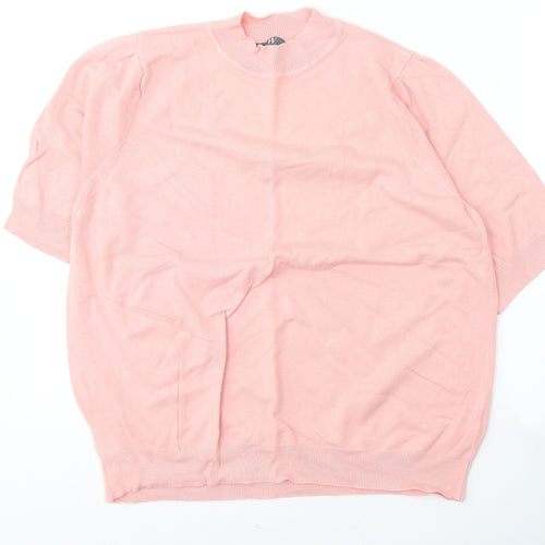 BHS Womens Pink  Viscose Jersey T-Shirt Size 20 Round Neck