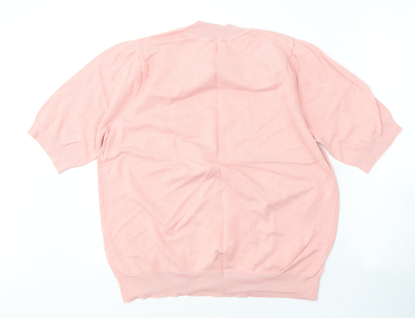 BHS Womens Pink  Viscose Jersey T-Shirt Size 20 Round Neck