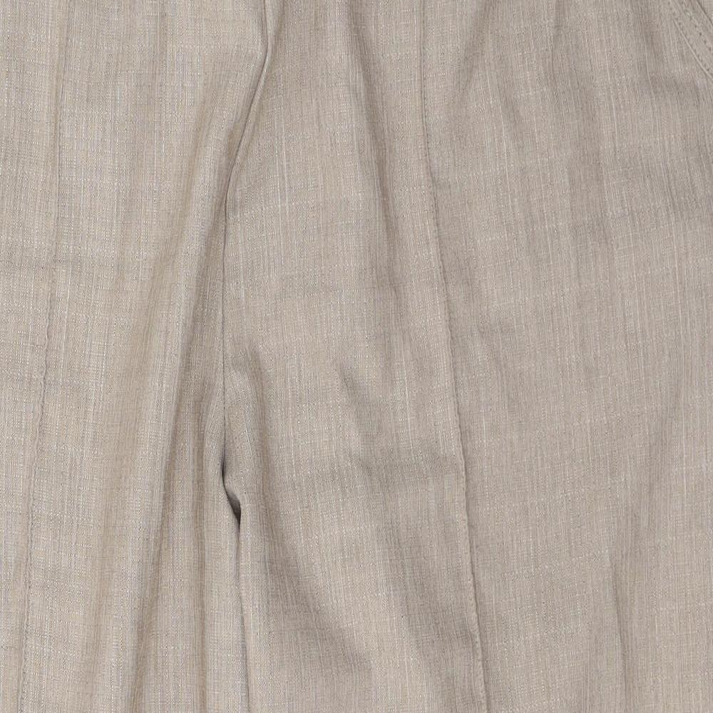 Marks and Spencer Womens Beige  Polyester Cropped Trousers Size 22 L25 in Regular