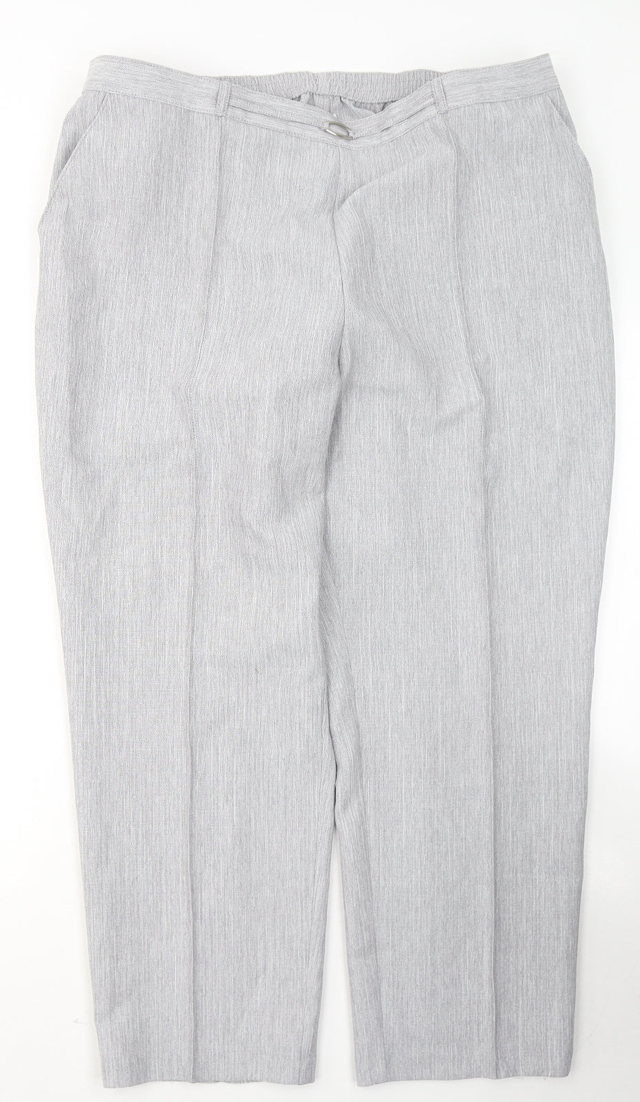 Marks and Spencer Womens Grey  Polyester Trousers  Size 20 L27 in Regular