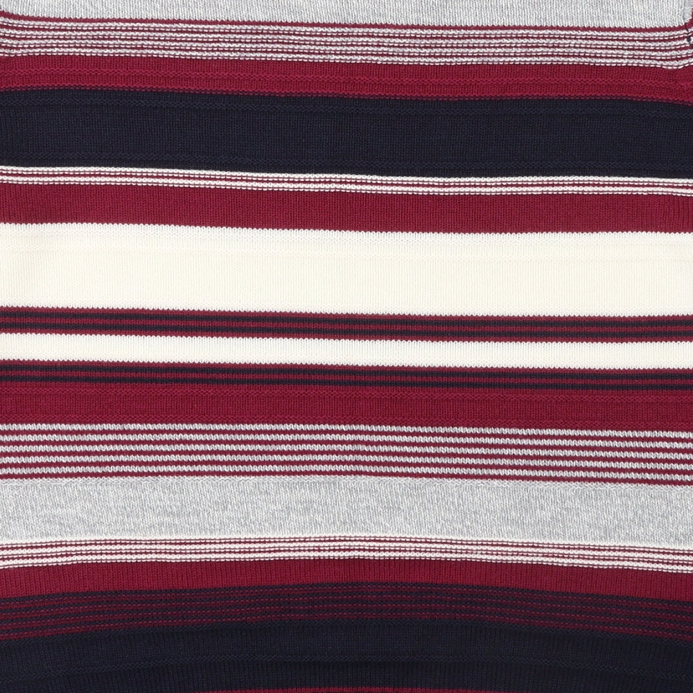 ISLE Womens Multicoloured Round Neck Striped Acrylic Pullover Jumper Size 18
