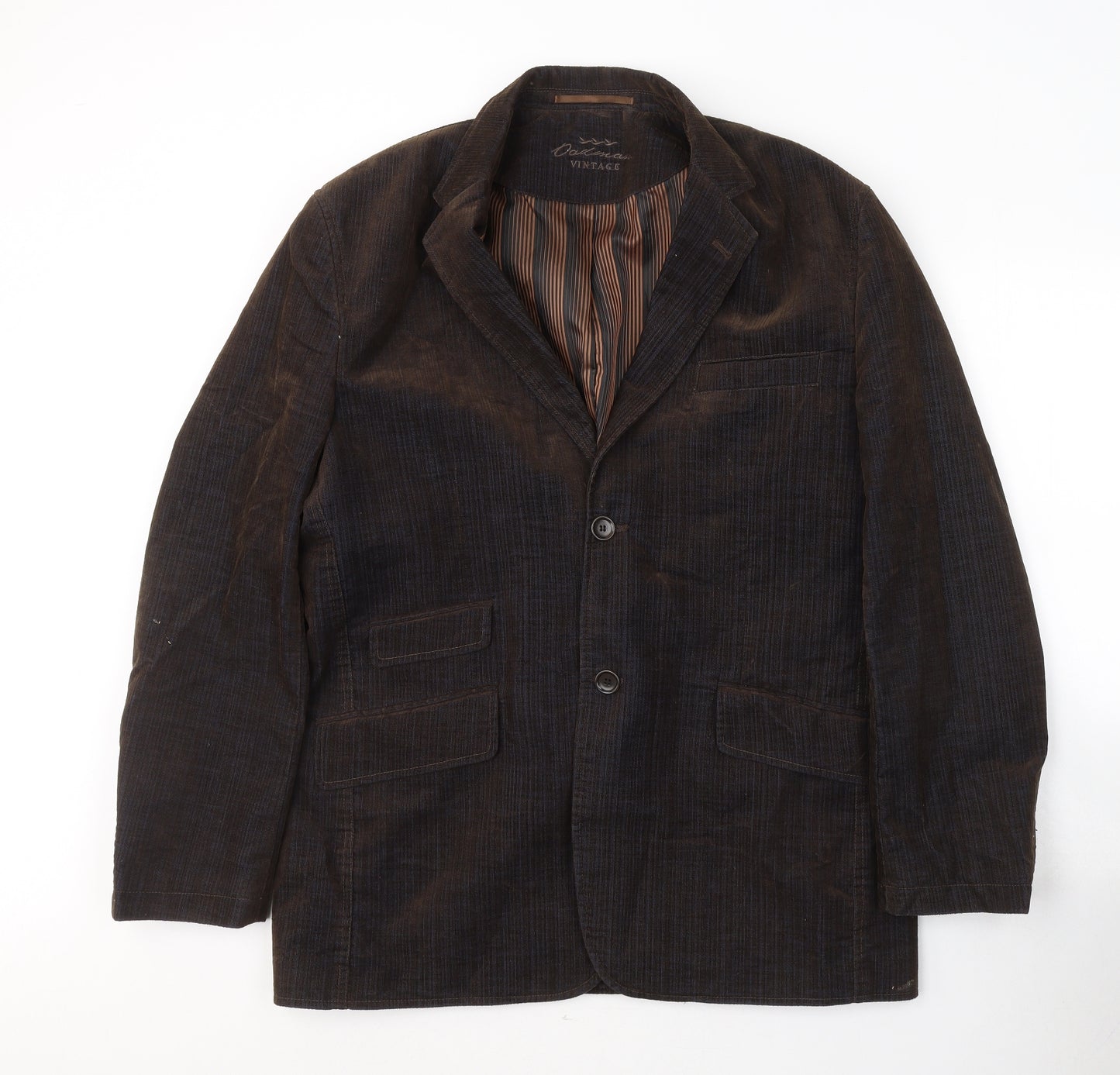 Oakman Mens Brown  Cotton Jacket Suit Jacket Size 44