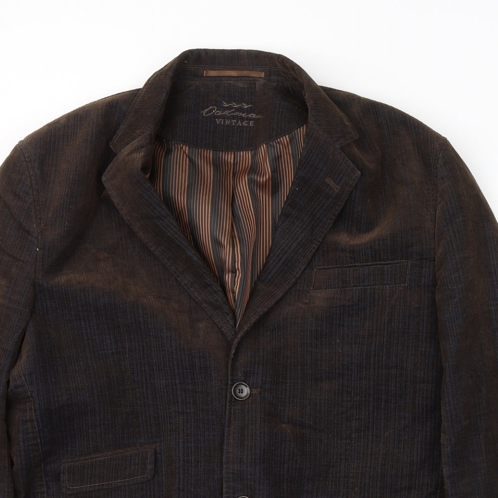 Oakman Mens Brown  Cotton Jacket Suit Jacket Size 44