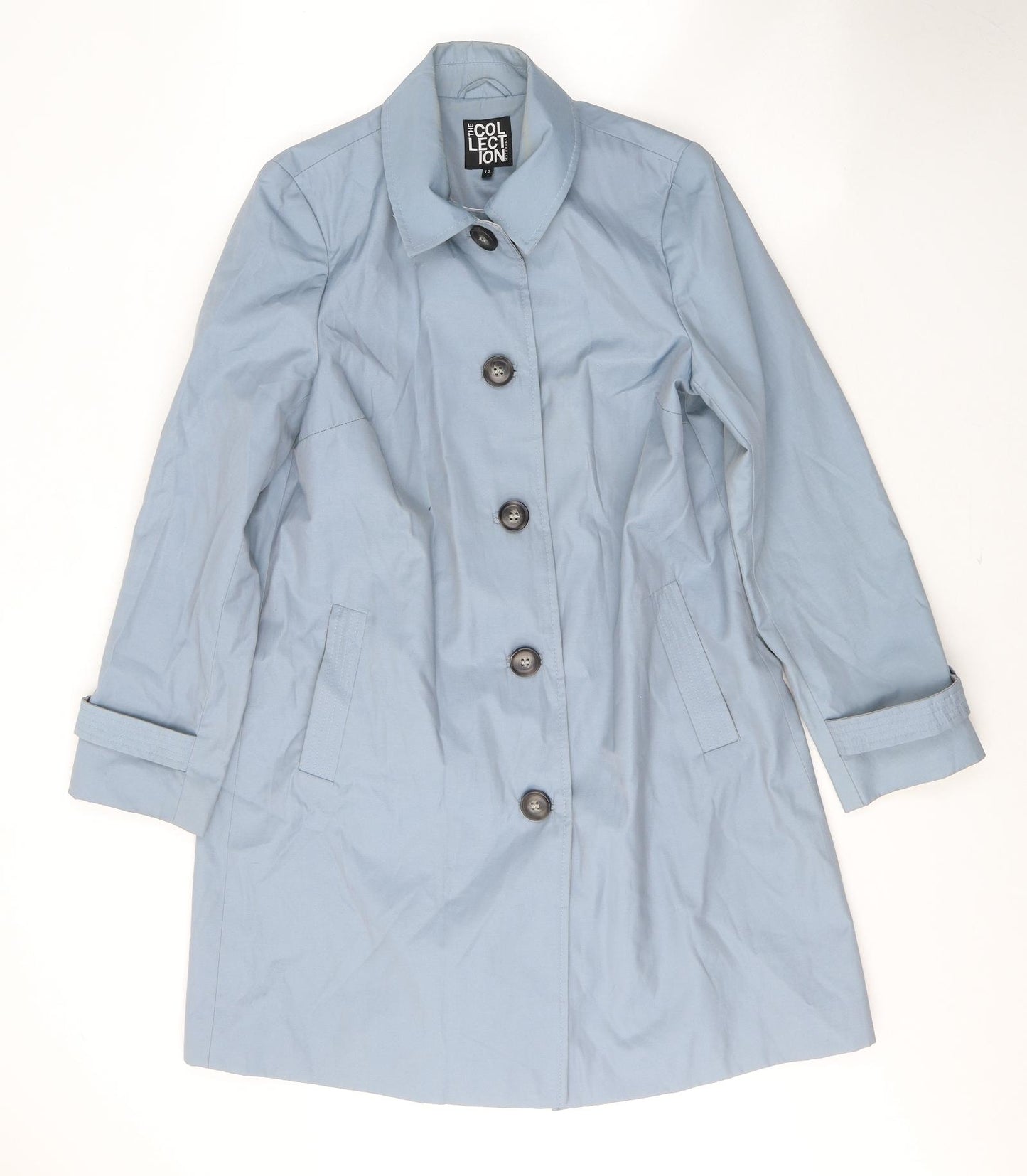 Debenhams Womens Blue   Trench Coat Coat Size 12  Button