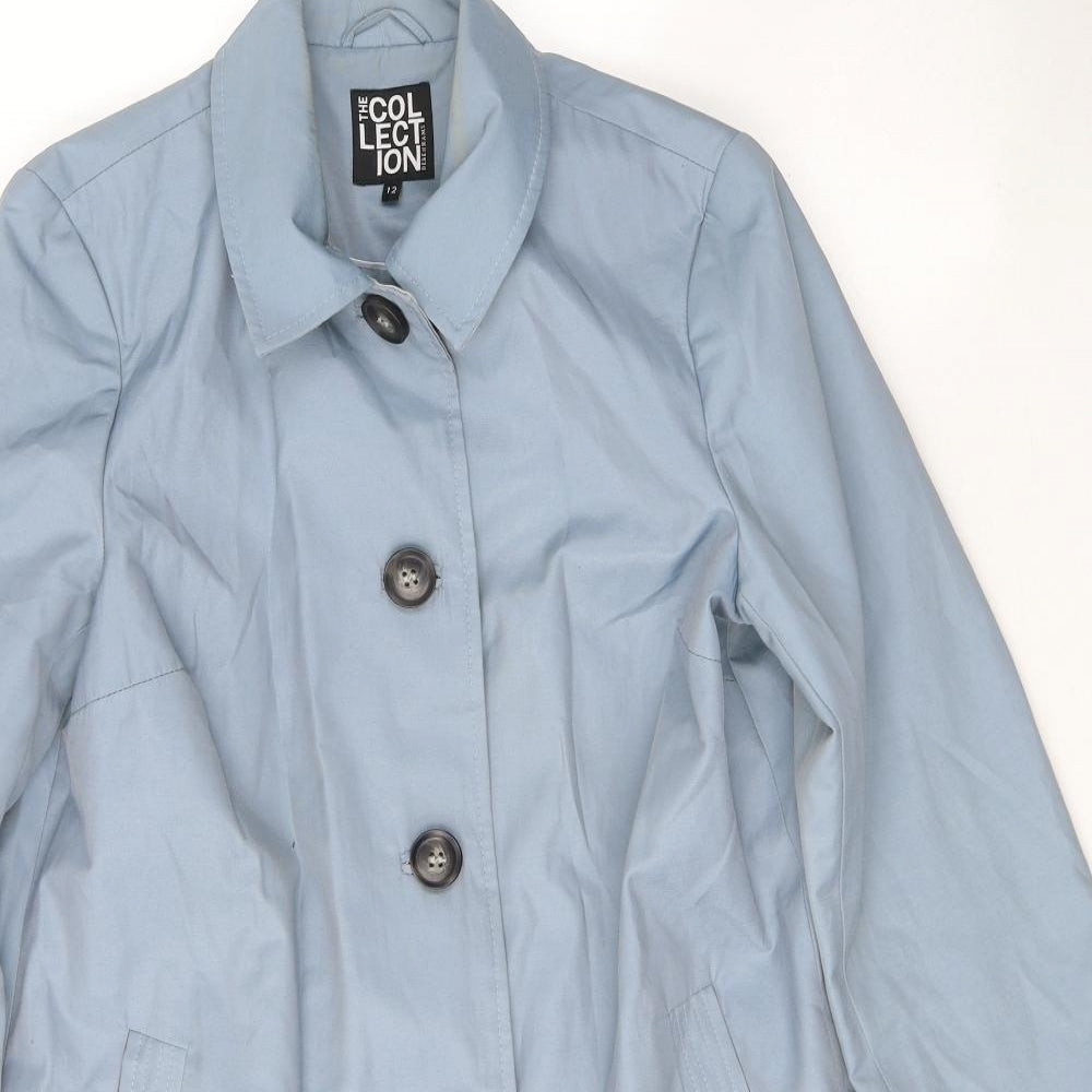 Debenhams Womens Blue   Trench Coat Coat Size 12  Button