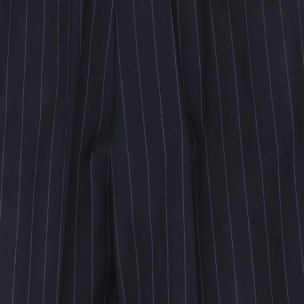 Marks and Spencer Womens Blue Striped Polyester Trousers  Size 18 L26 in Regular Button