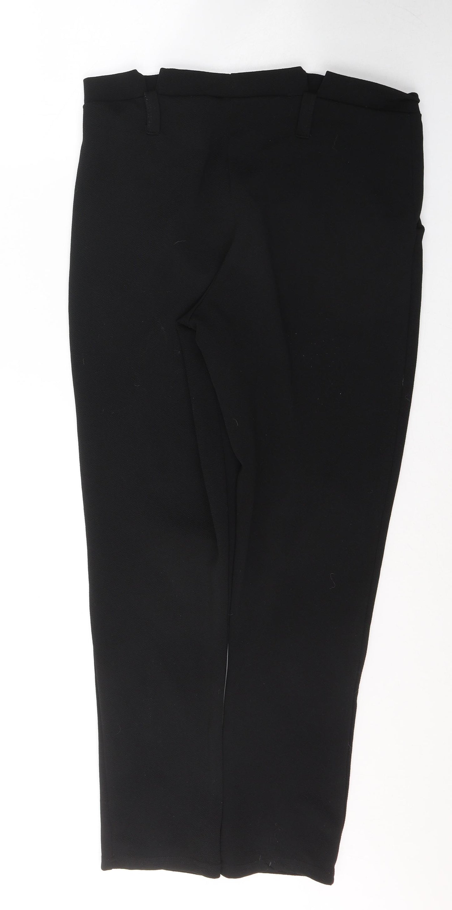 Selected Womens Black  Polyester Trousers  Size 12 L28 in Regular