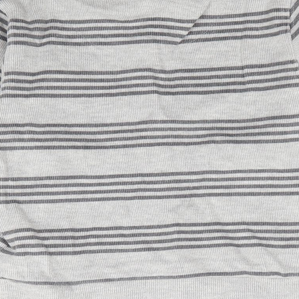 Dunnes Boys Grey Round Neck Striped Cotton Pullover Jumper Size 5 Years  Pullover