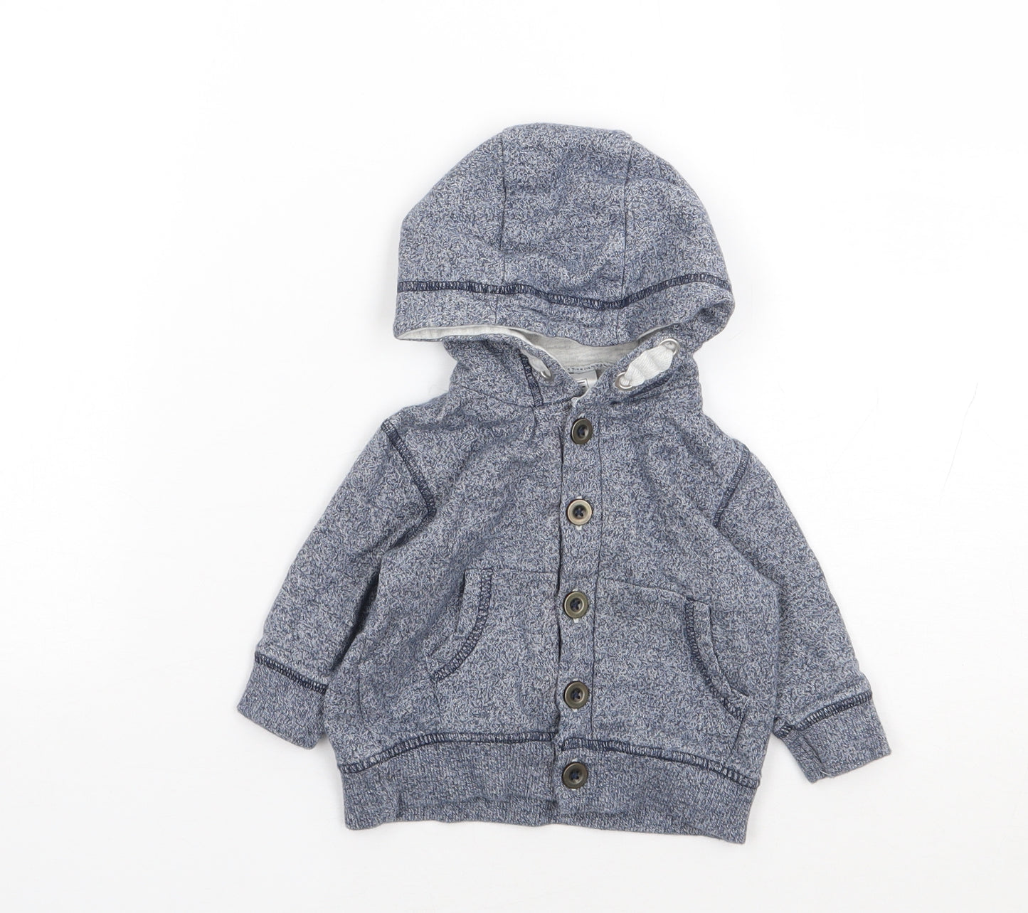 F&F Boys Blue  Cotton Cardigan Jumper Size 0-3 Months  Button