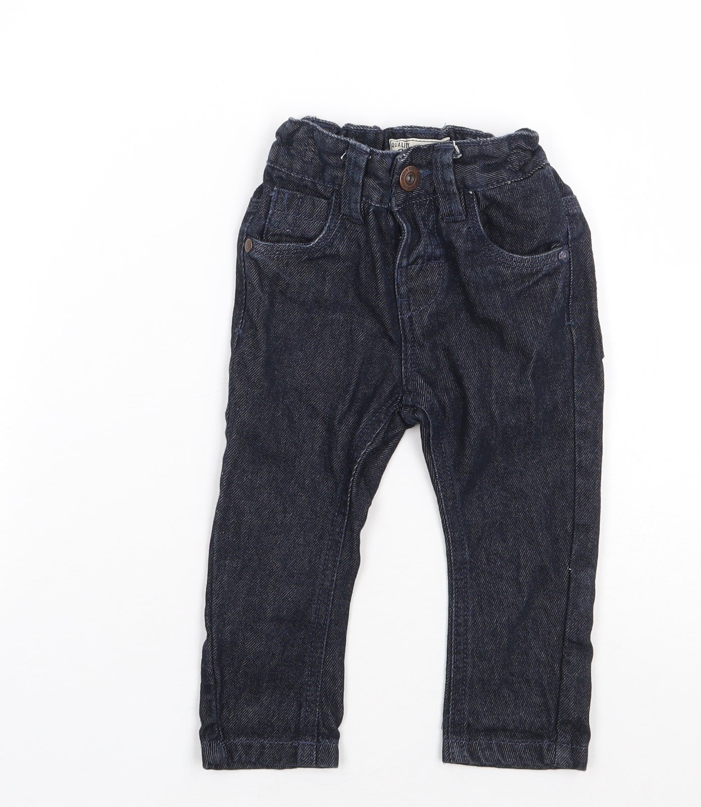 NEXT Boys Blue  100% Cotton Jogger Jeans Size 6-9 Months  Button