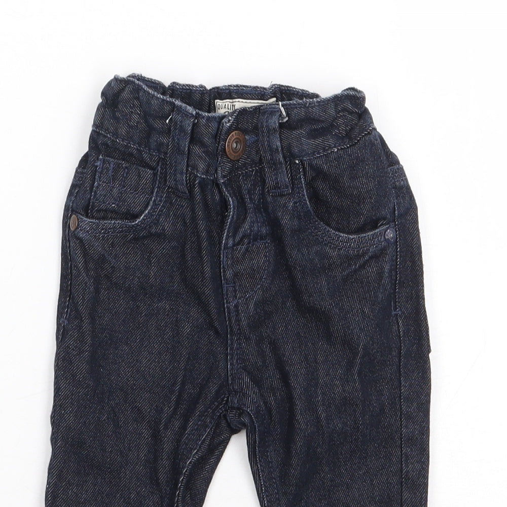 NEXT Boys Blue  100% Cotton Jogger Jeans Size 6-9 Months  Button