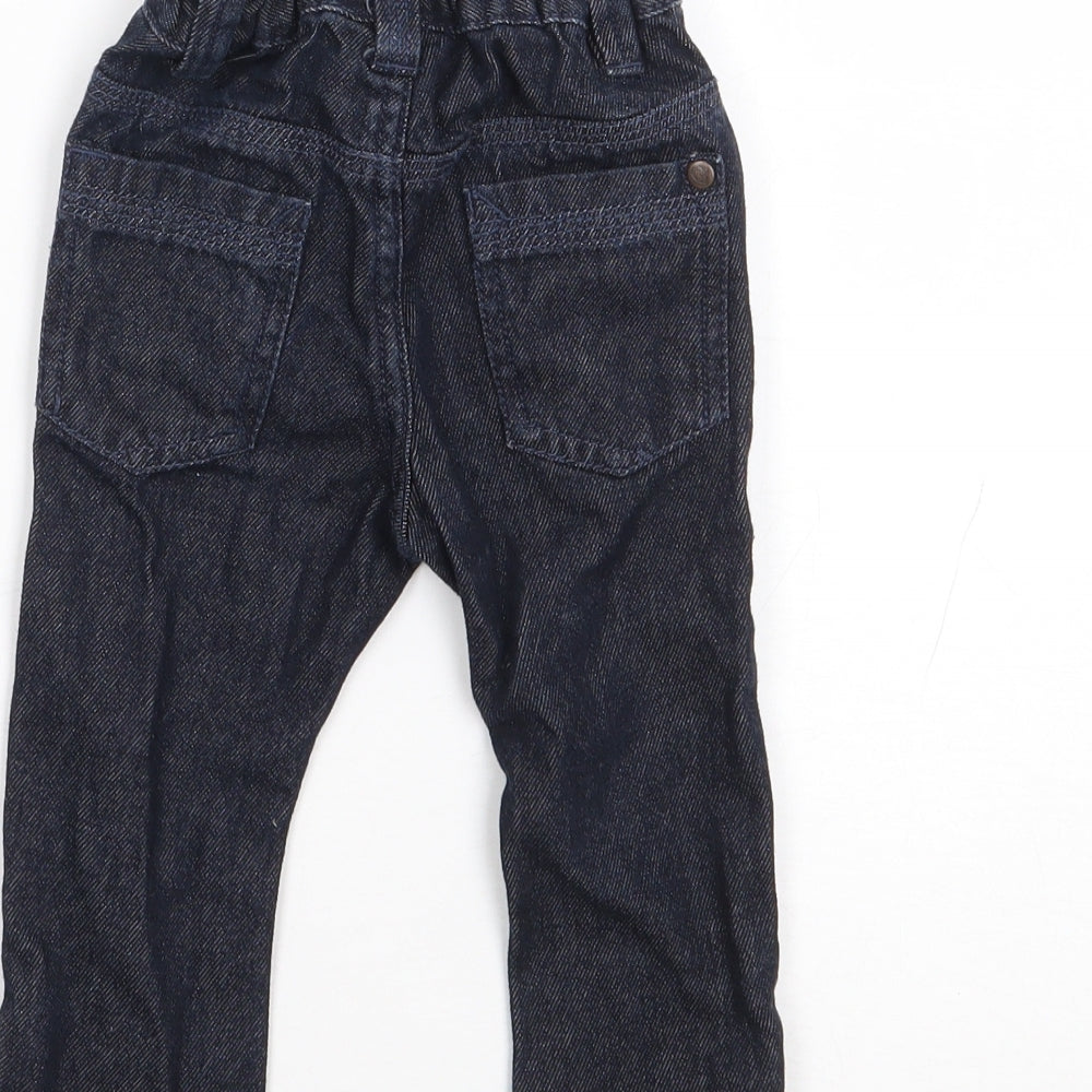 NEXT Boys Blue  100% Cotton Jogger Jeans Size 6-9 Months  Button