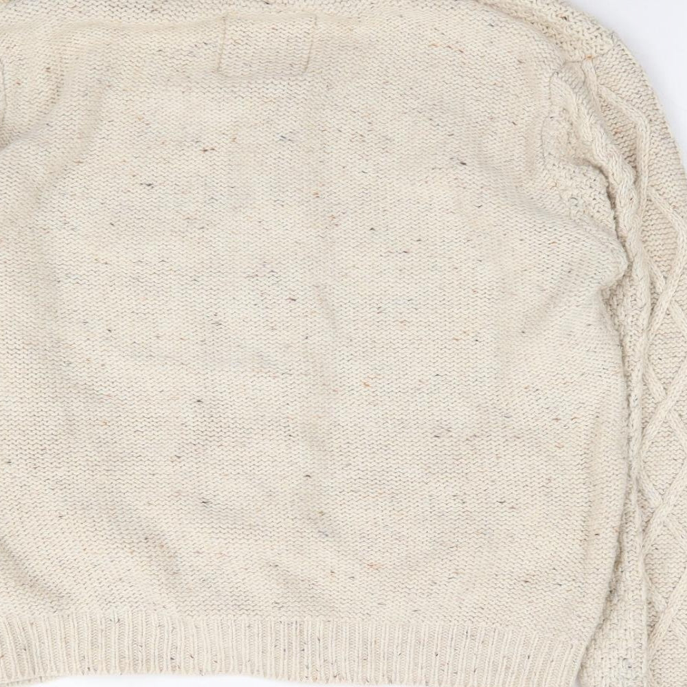 Rebel Brand  Boys Beige Crew Neck  Acrylic Cardigan Jumper Size 11-12 Years  Button