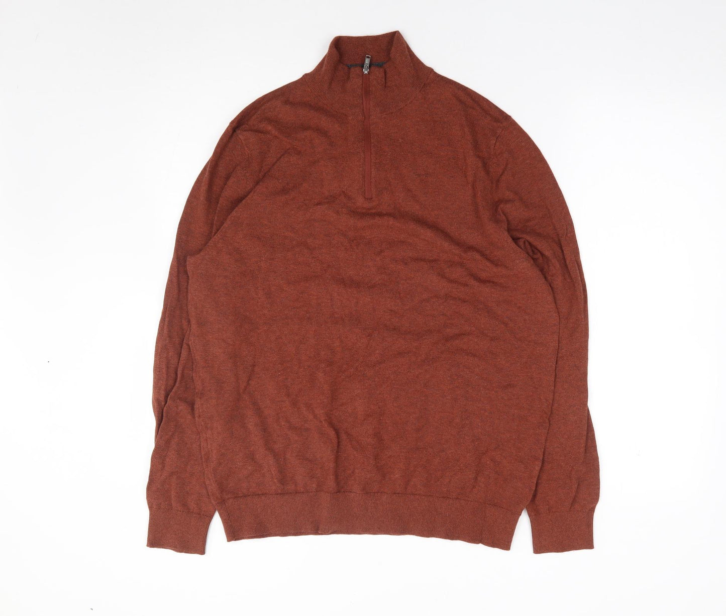 Burton Mens Brown High Neck  Cotton Pullover Jumper Size M