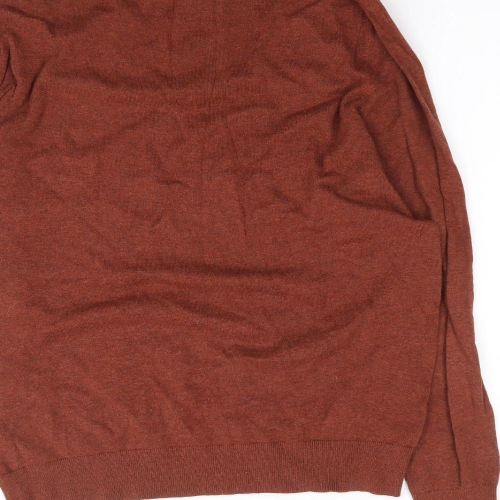 Burton Mens Brown High Neck  Cotton Pullover Jumper Size M