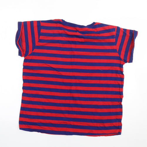 Character.Com Womens Multicoloured Striped 100% Cotton Jersey T-Shirt Size L Crew Neck - Dumbo