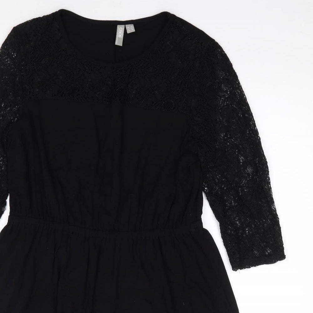 ASOS Womens Black  Viscose Fit & Flare  Size 16  Round Neck Pullover