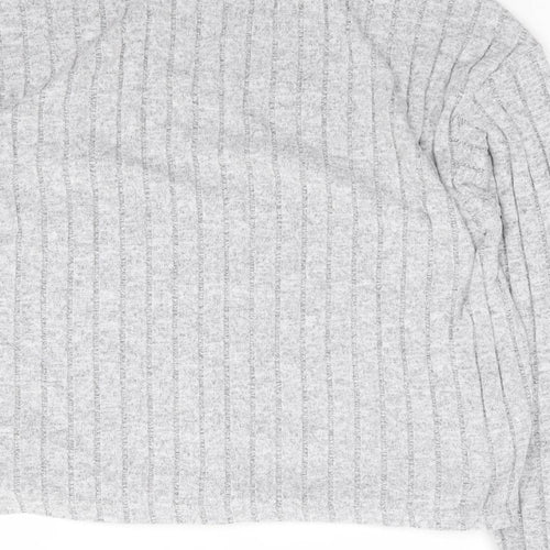 SheIn Womens Grey Roll Neck  Polyester Pullover Jumper Size S
