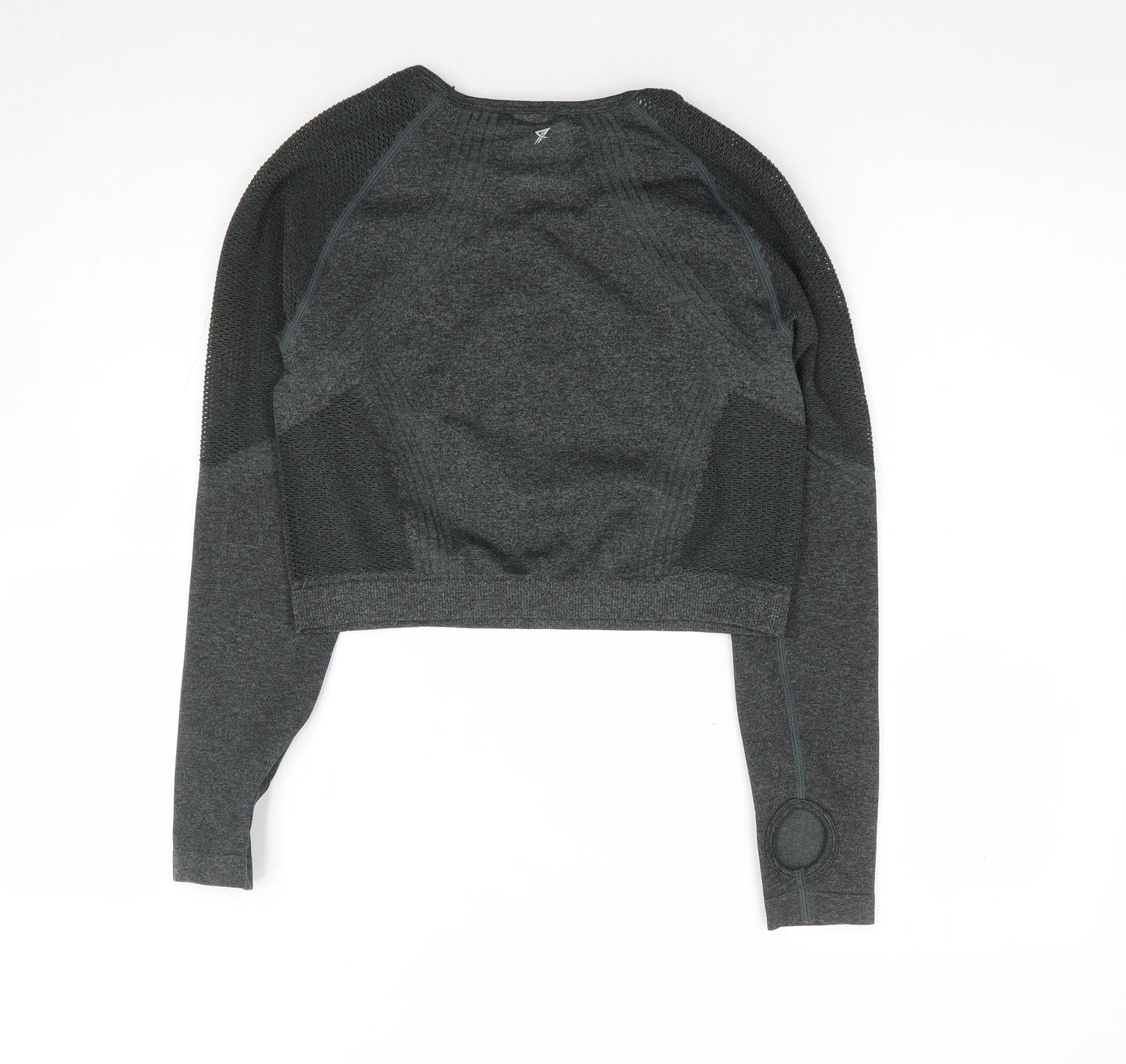 Primark Womens Green  Polyamide Cropped T-Shirt Size M Crew Neck Pullover