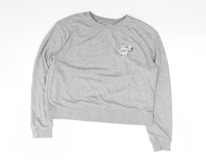 Pull & Bear Womens Grey  Cotton Pullover Sweatshirt Size S  Pullover