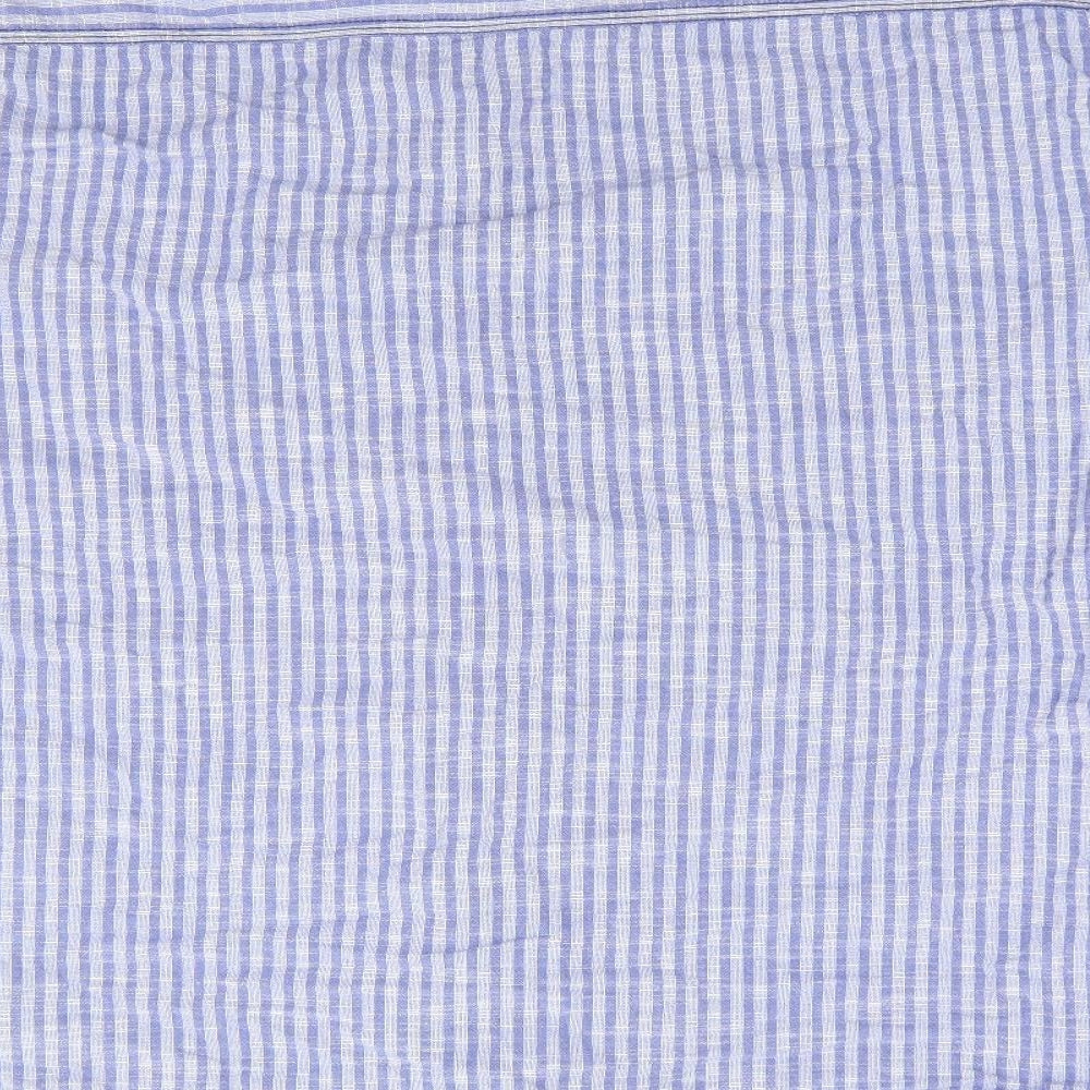 Marks and Spencer Mens Blue Striped Cotton  Button-Up Size L Collared Button