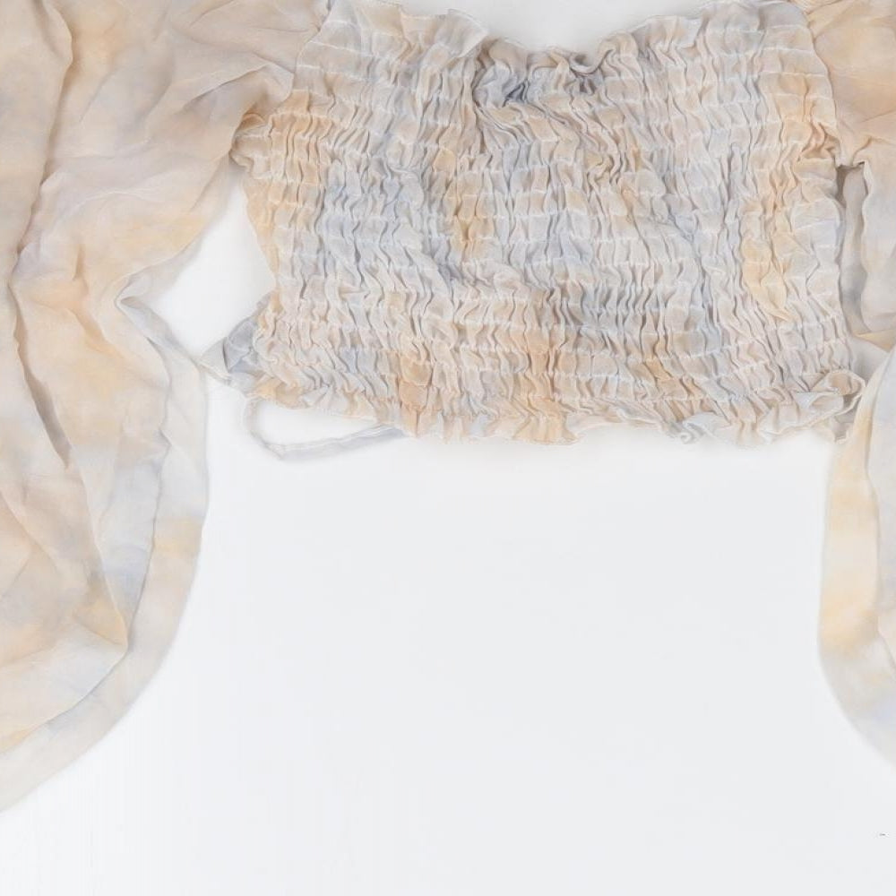 Jeans Industry. Com Womens Multicoloured  Polyester Cropped Blouse Size M Off the Shoulder