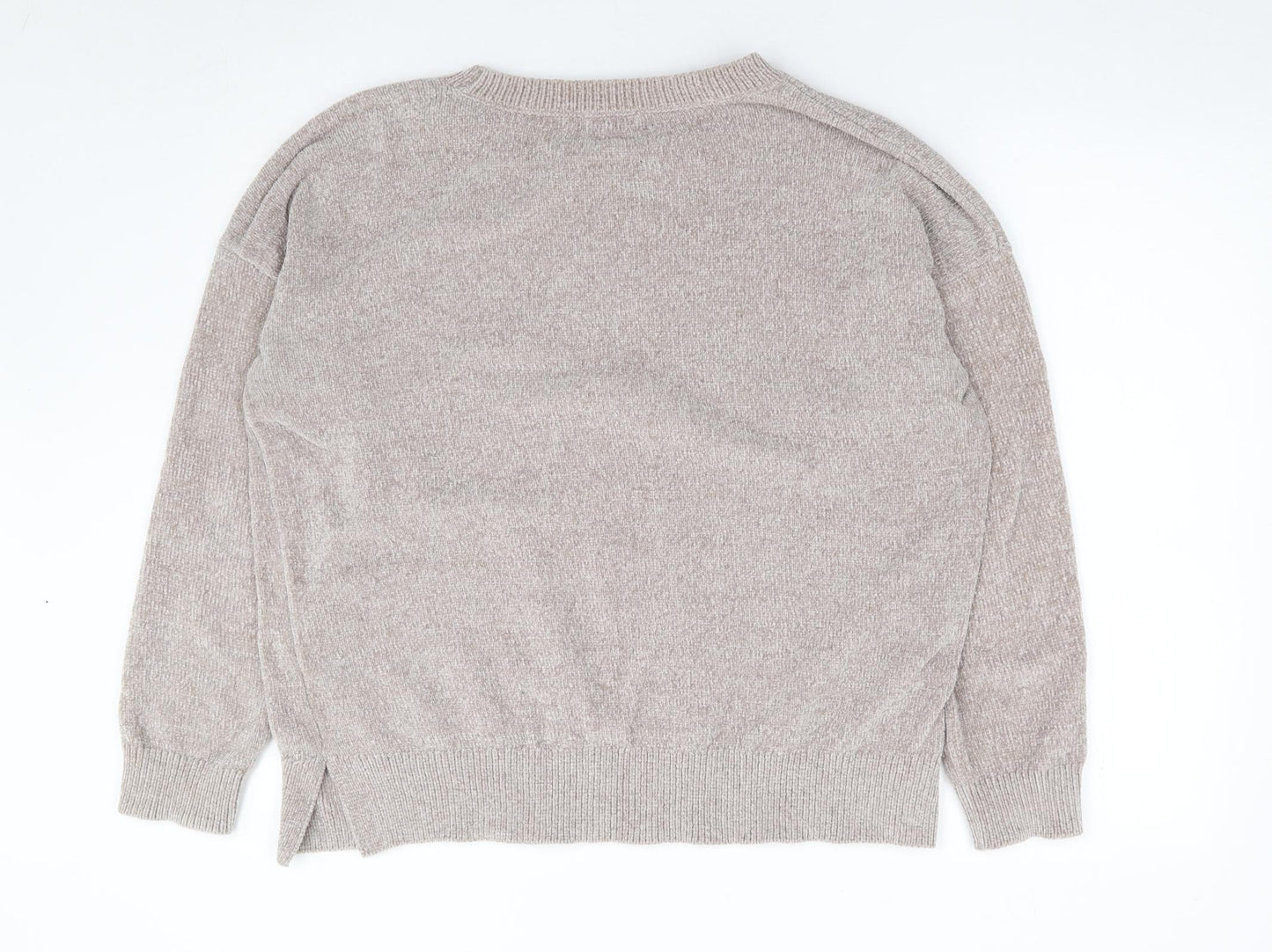 F&F Womens Beige Round Neck  Polyester Pullover Jumper Size 18