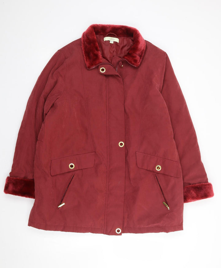 Classic Womens Red Jacket Coat Size 16 Zip
