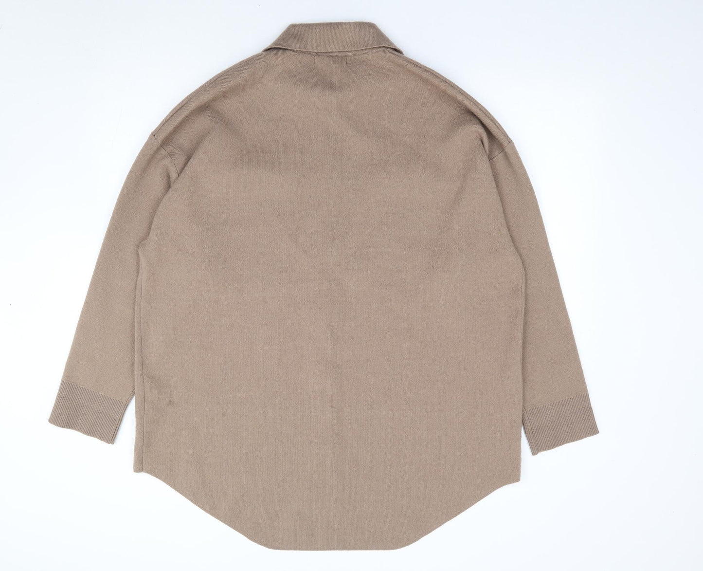 Primark Womens Brown Crew Neck  Polyester Cardigan Jumper Size L