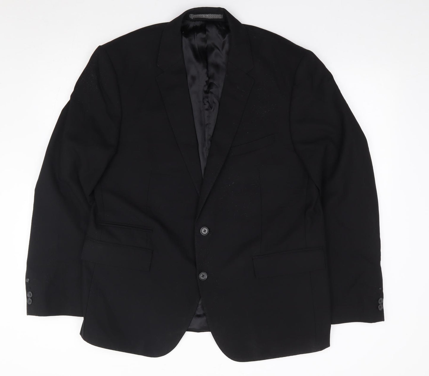 Marks and Spencer Mens Black  Wool Jacket Suit Jacket Size 44