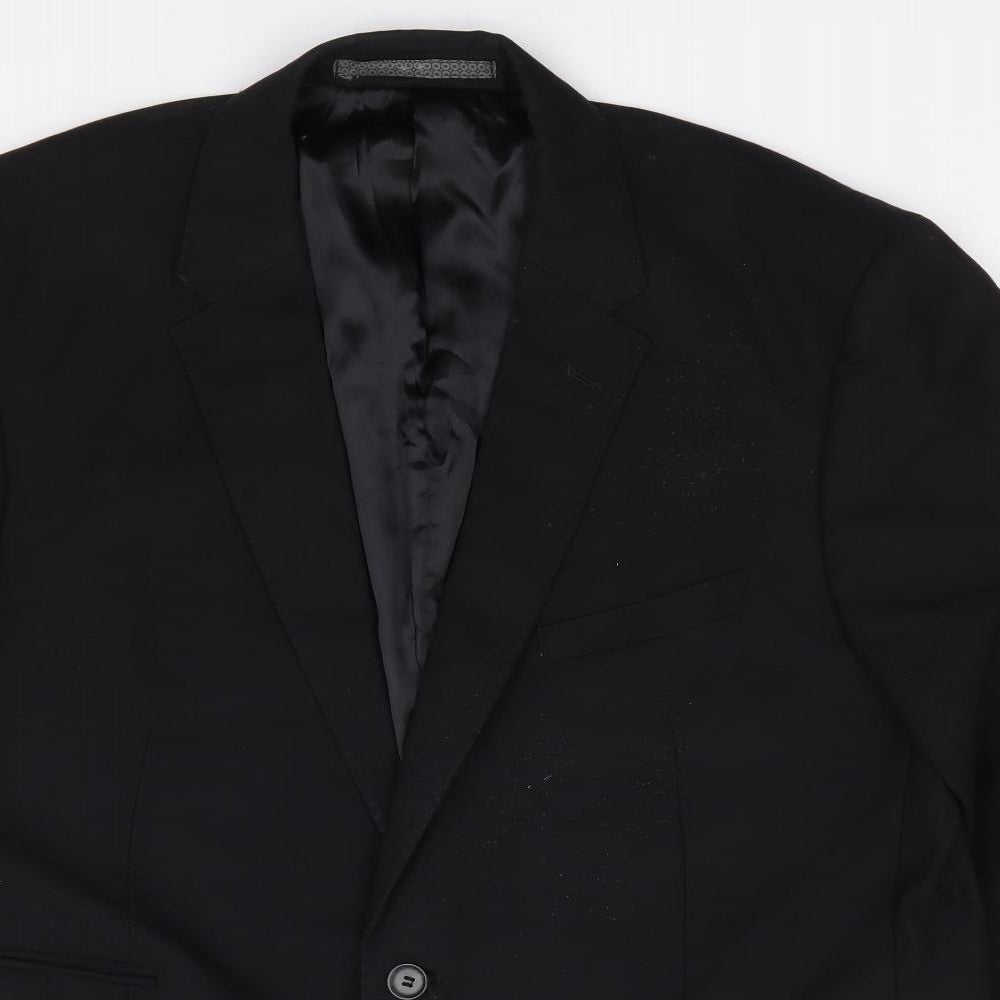 Marks and Spencer Mens Black  Wool Jacket Suit Jacket Size 44
