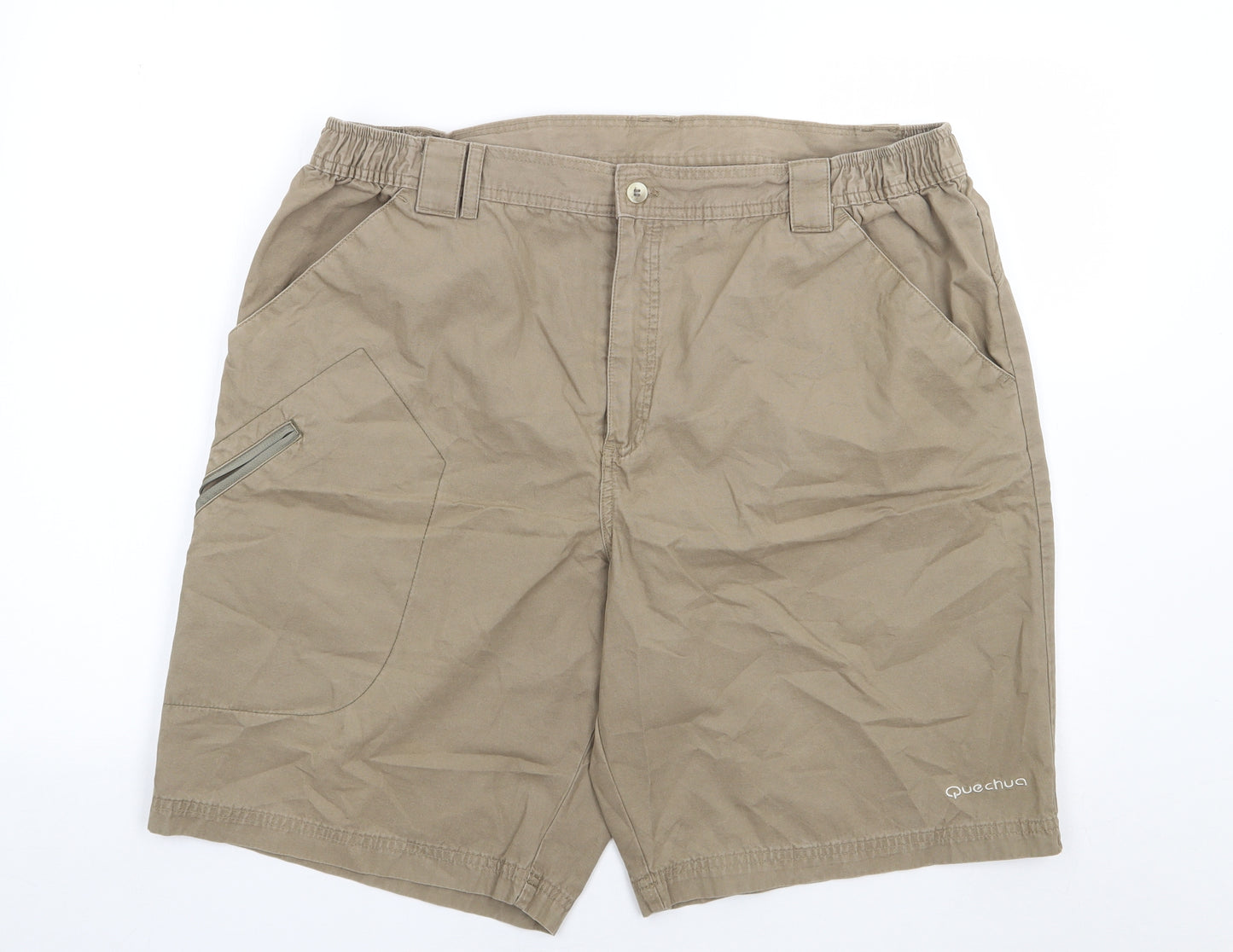 Quechua Mens Brown  Cotton Chino Shorts Size 42 L11 in Regular Zip