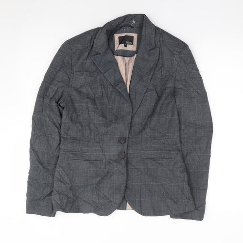 NEXT Womens Grey Check Polyester Jacket Suit Jacket Size 10