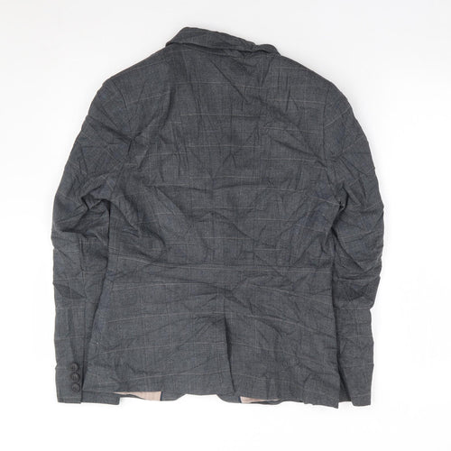 NEXT Womens Grey Check Polyester Jacket Suit Jacket Size 10