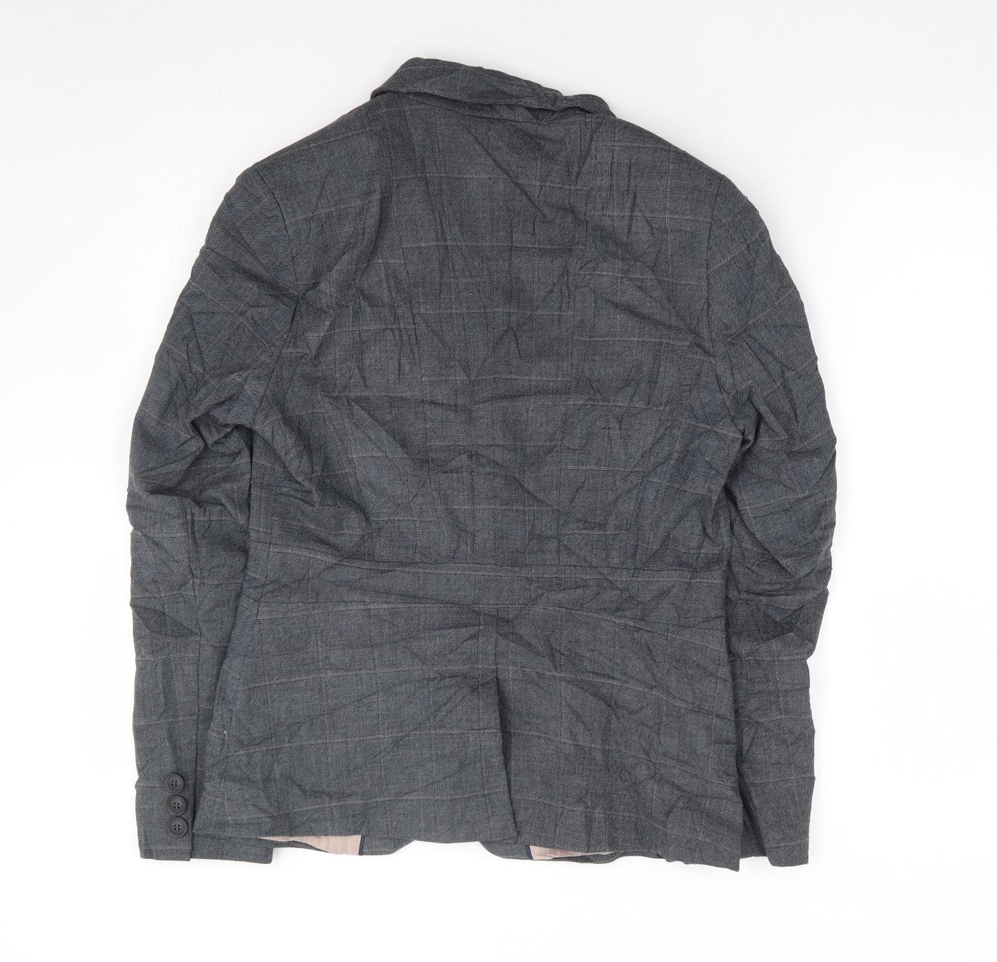 NEXT Womens Grey Check Polyester Jacket Suit Jacket Size 10