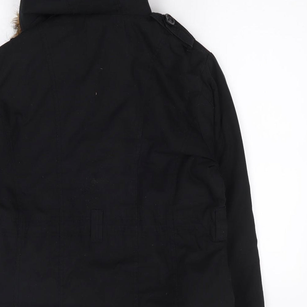 TG Womens Black   Parka Coat Size 12  Zip