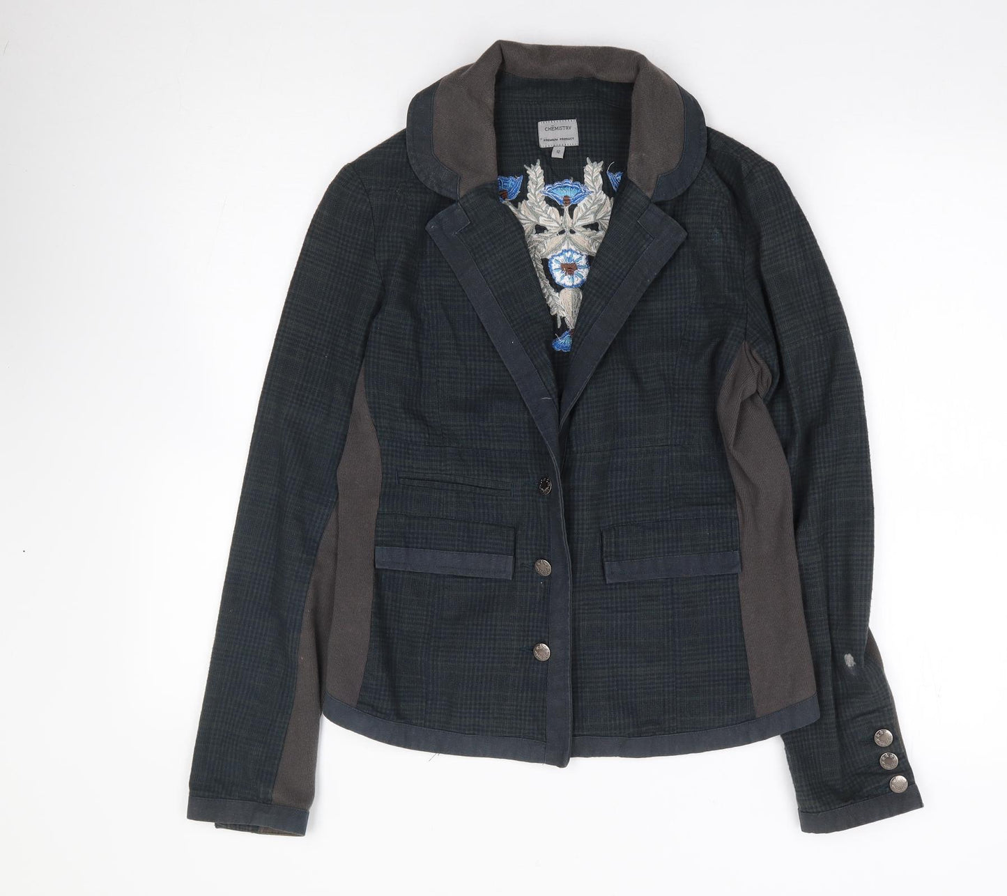 Chemistry Womens Green Plaid  Jacket  Size 12  Button