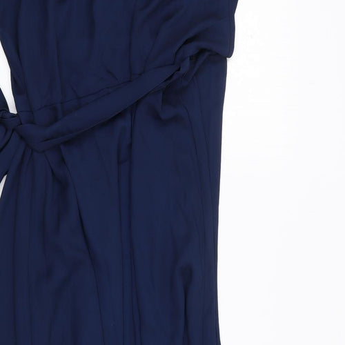SheIn Womens Blue  Polyester Wrap Dress  Size 2XL  V-Neck