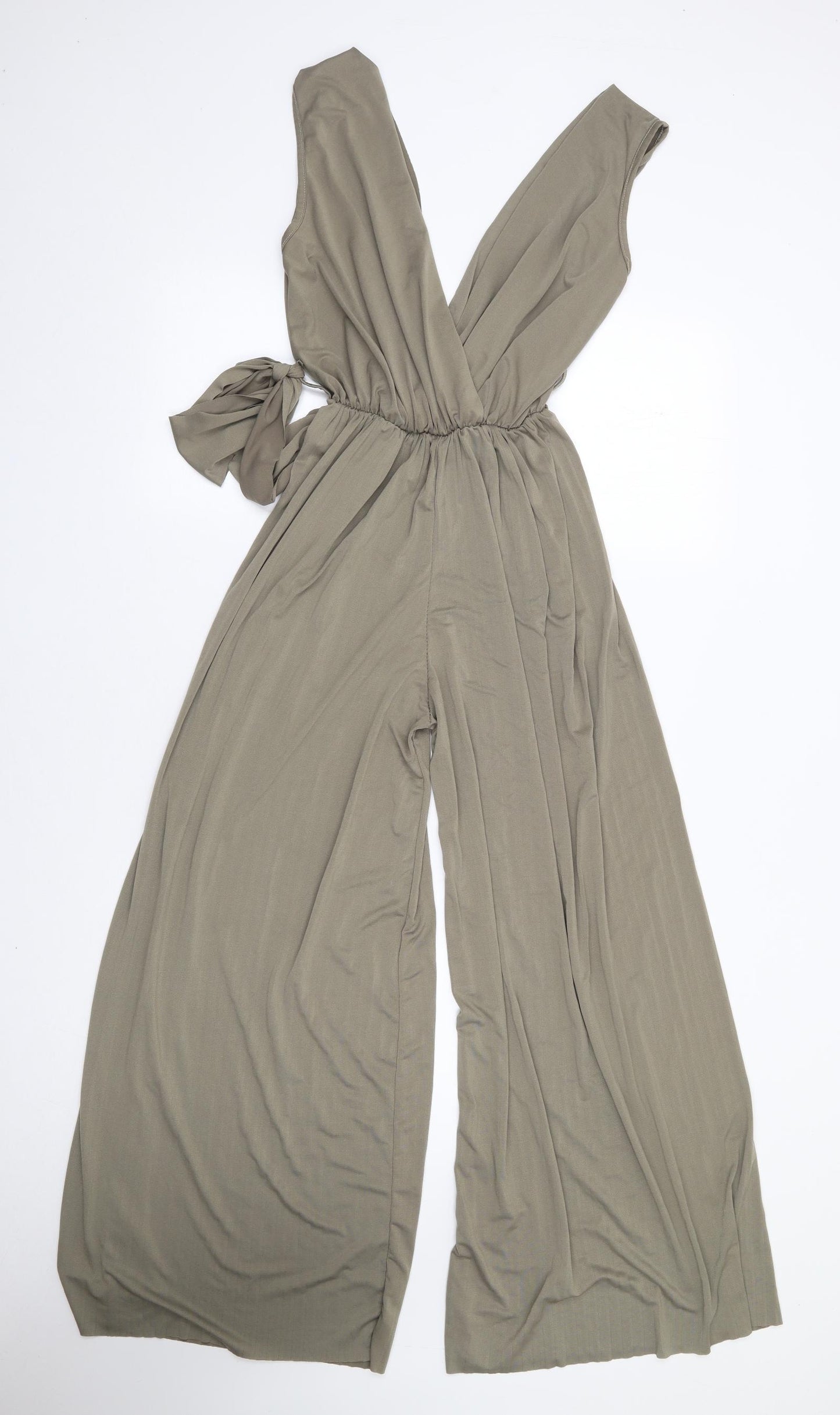 Preworn Womens Green  Polyester Jumpsuit One-Piece Size S L32 in