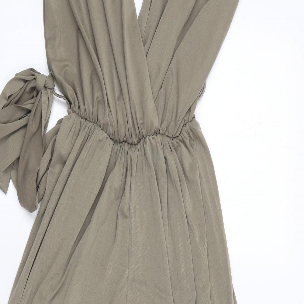 Preworn Womens Green  Polyester Jumpsuit One-Piece Size S L32 in