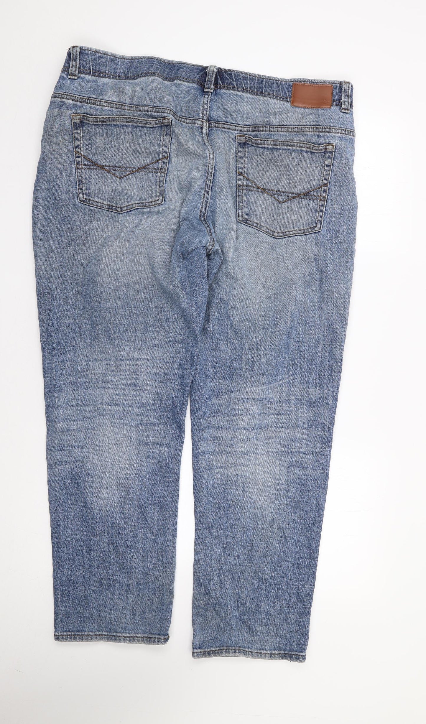 Maine Mens Blue  Cotton Straight Jeans Size 40 L31 in Regular Zip