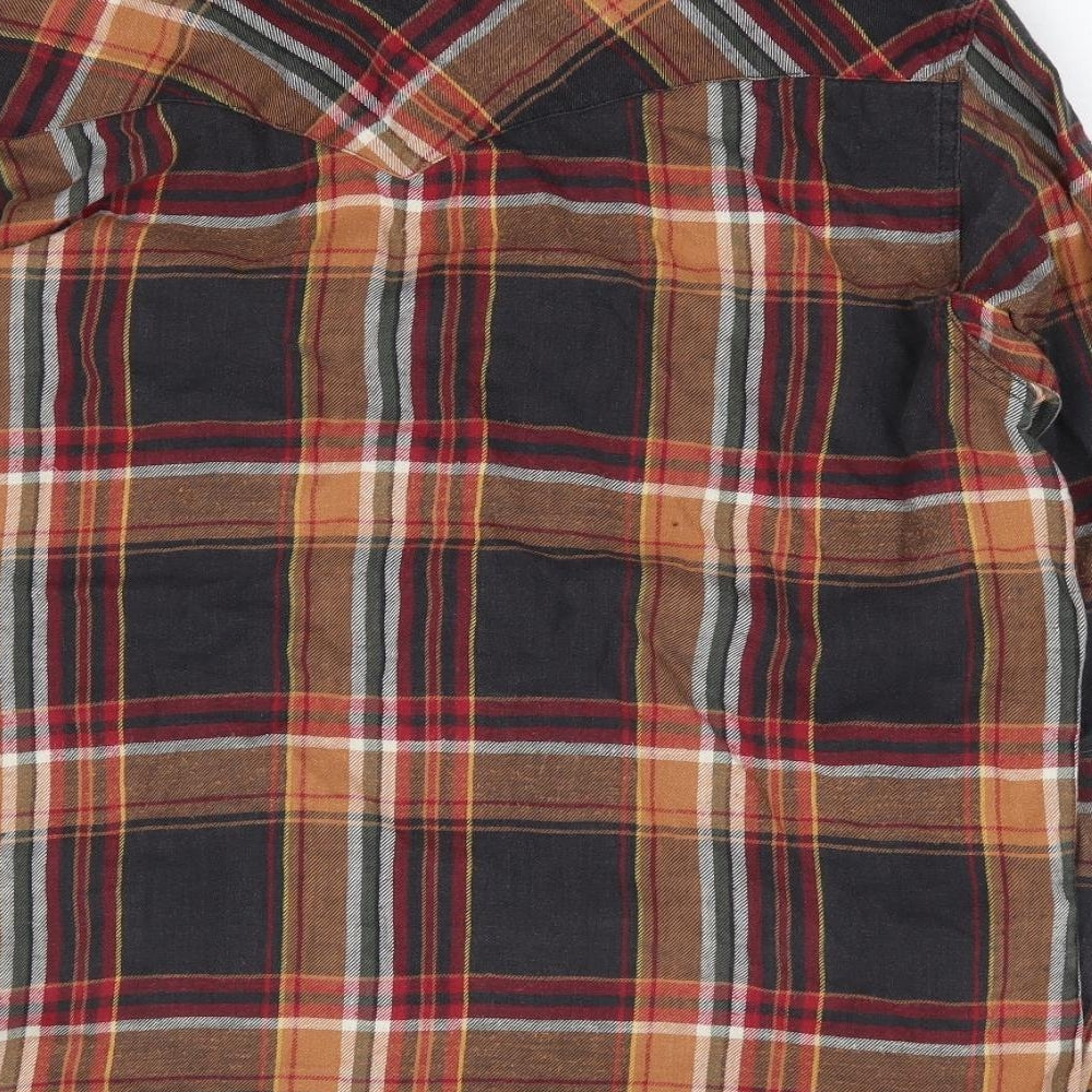 Wrangler Womens Multicoloured Plaid Cotton Jersey Button-Up Size L Collared