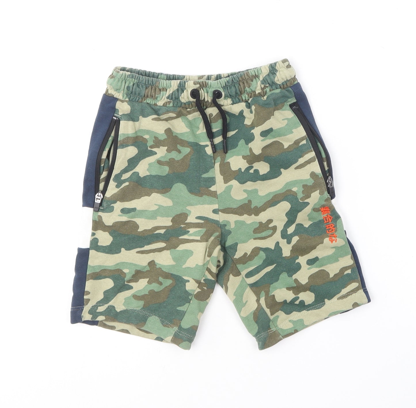 NEXT Boys Green Camouflage Cotton Sweat Shorts Size 7 Years  Regular