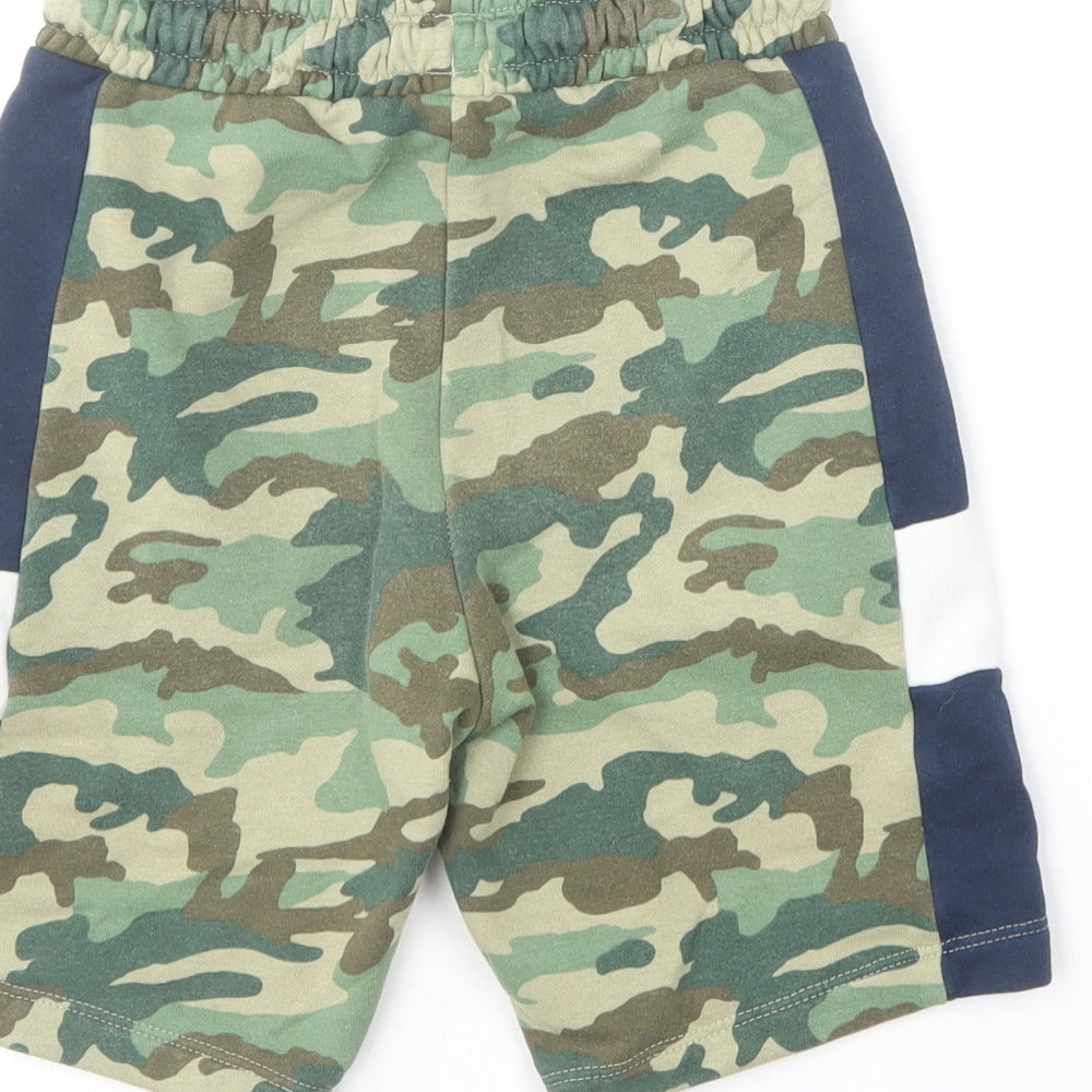 NEXT Boys Green Camouflage Cotton Sweat Shorts Size 7 Years  Regular