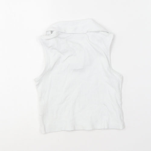 Matalan Girls White  Cotton Basic Tank Size 6 Years Collared