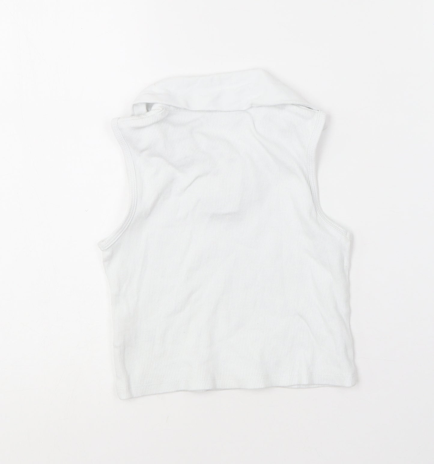 Matalan Girls White  Cotton Basic Tank Size 6 Years Collared