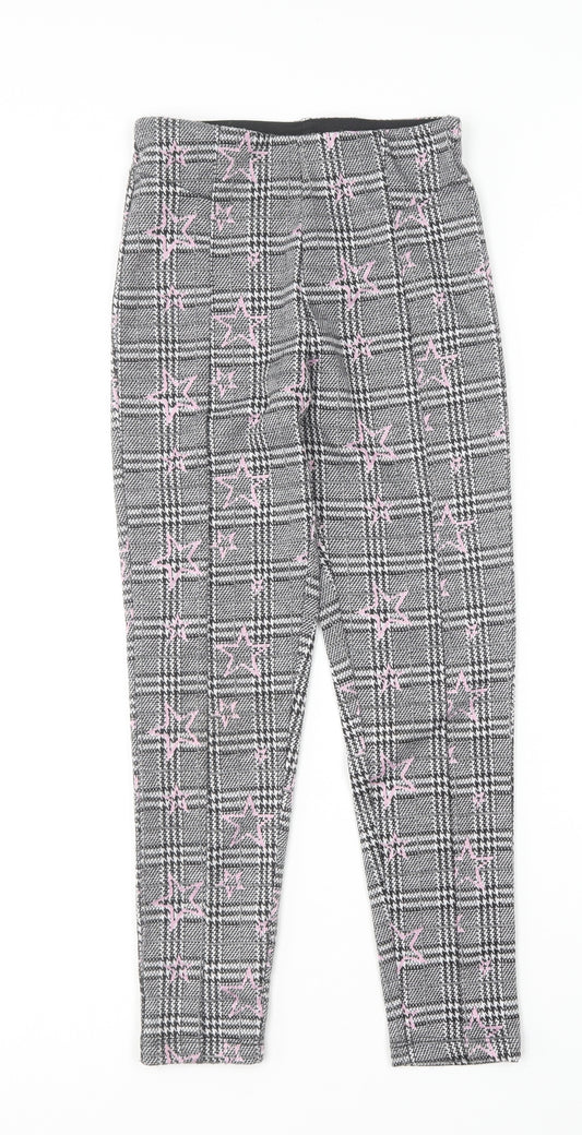 Matalan Girls Pink Houndstooth Polyester Carrot Trousers Size 9 Months  Regular